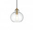 Elegant Lighting Destry 8 inch Pendant Clear Shade in Satin Gold in Satin Gold and Clear Finish Model: LD2245SG