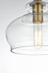 Elegant Lighting Destry 9.5 inch Pendant Clear Shade in Satin Gold in Satin Gold and Clear Finish Model: LD2246SG