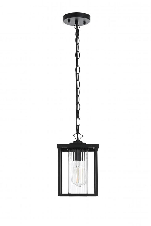 Elegant Lighting Dover 7 inch Outdoor Pendant in Black Model: OD302H11BK