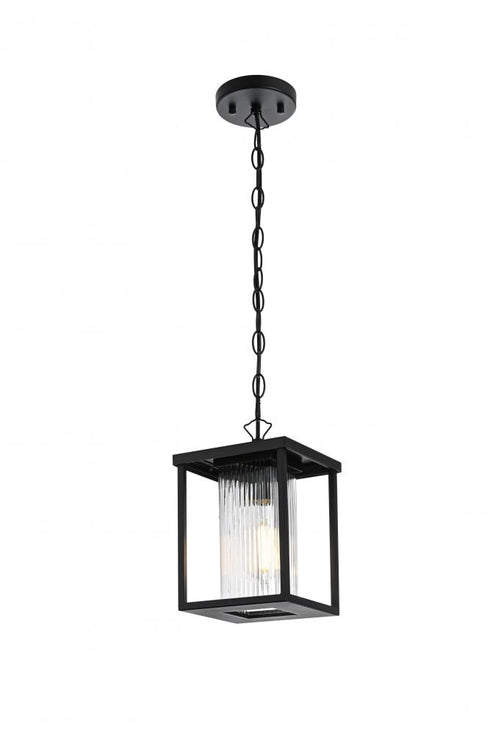 Elegant Lighting Dover 7 inch Outdoor Pendant in Black Model: OD302H11BK