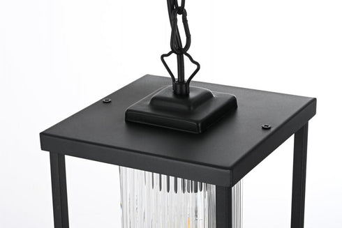 Elegant Lighting Dover 7 inch Outdoor Pendant in Black Model: OD302H11BK