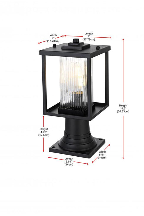 Elegant Lighting Dover 7 inch Outdoor Pendant in Black Model: OD302P15BK