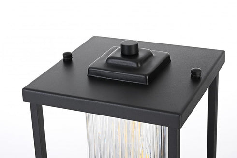 Elegant Lighting Dover 7 inch Outdoor Pendant in Black Model: OD302P15BK
