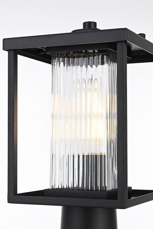 Elegant Lighting Dover 7 inch Outdoor Pendant in Black Model: OD302P15BK