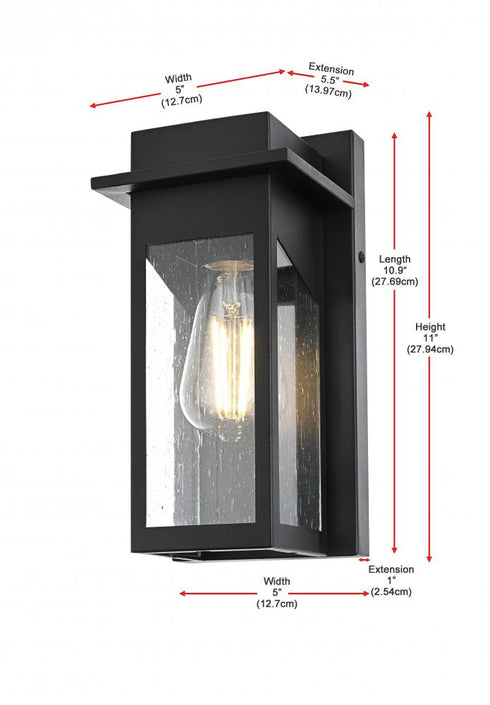 Elegant Lighting Dunton 7 inch Outdoor Pendant in Black Model: OD362W11BK