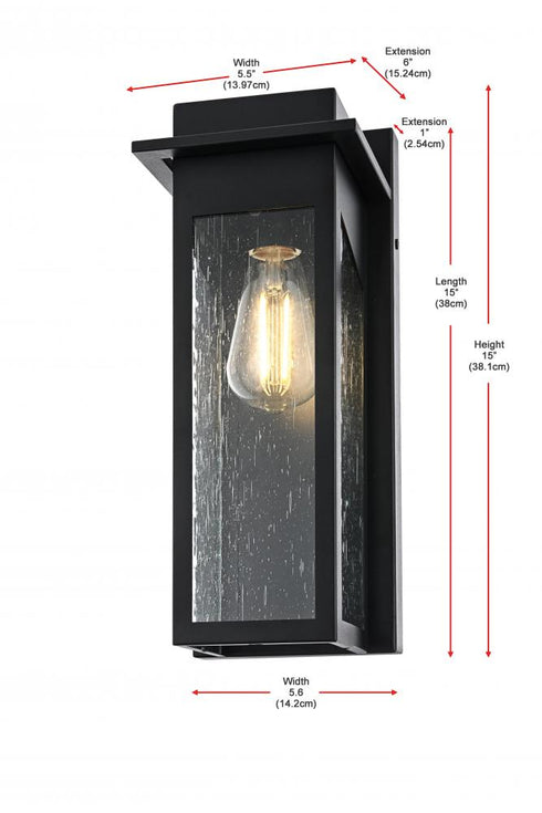Elegant Lighting Dunton 7 inch Outdoor Pendant in Black Model: OD362W16BK