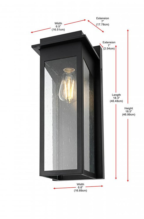 Elegant Lighting Dunton 7 inch Outdoor Pendant in Black Model: OD362W19BK