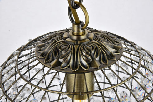 Elegant Lighting Earlene 1 light 12 inch antique bronze pendant Model: LD5025
