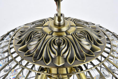 Elegant Lighting Earlene 3 light 16 inch antique bronze pendant Model: LD5026