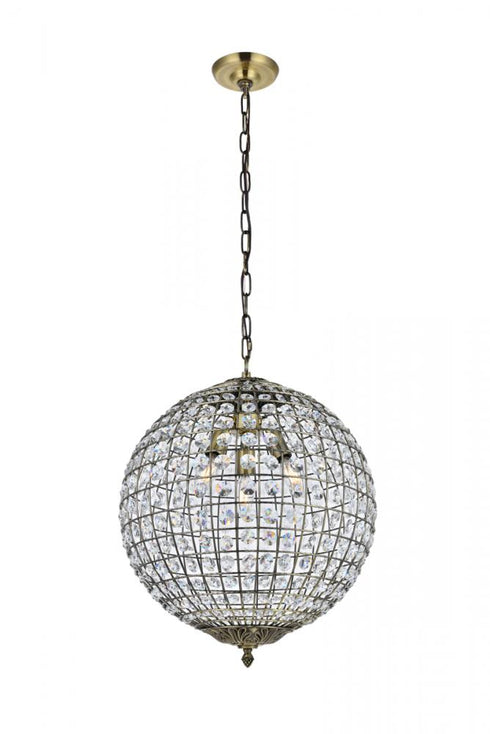 Elegant Lighting Earlene 3 light 16 inch antique bronze pendant Model: LD5026
