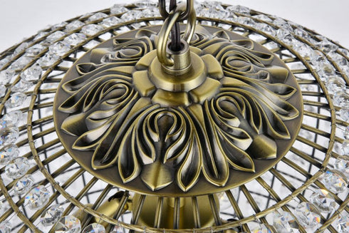 Elegant Lighting Earlene 4 light 20 inch antique bronze pendant Model: LD5027