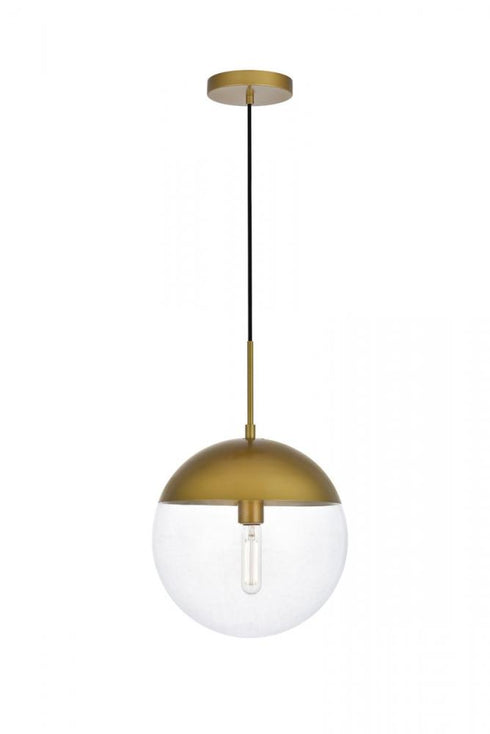 Elegant Lighting Eclipse 1 Light Black Pendant With Frosted White Glass in Black and Frosted White Finish Model: LD6026BK