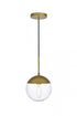 Elegant Lighting Eclipse 1 Light Black Pendant With Frosted White Glass in Black and Frosted White Finish Model: LD6026BK