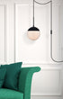 Elegant Lighting Eclipse 1 Light Black plug in pendant With Frosted White Glass in Black and Frosted White Finish Model: LDPG6026BK