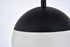 Elegant Lighting Eclipse 1 Light Black plug in pendant With Frosted White Glass in Black and Frosted White Finish Model: LDPG6026BK