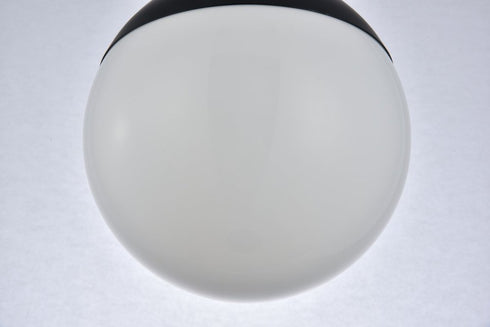 Elegant Lighting Eclipse 1 Light Black plug in pendant With Frosted White Glass in Black and Frosted White Finish Model: LDPG6026BK