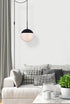 Elegant Lighting Eclipse 1 Light Black plug in pendant With Frosted White Glass in Black and Frosted White Finish Model: LDPG6032BK