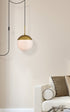 Elegant Lighting Eclipse 1 Light Brass plug in pendant With Frosted White Glass in Brass and Frosted White Finish Model: LDPG6036BR