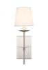 Elegant Lighting Eclipse 1 light in Burnished Nickel and White shade wall sconce Model: LD6102W4BN