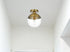 Elegant Lighting Eclipse 10 inch Flush Mount Clear Shade in Chrome in Satin Gold and Clear Finish Model: LD6063SG