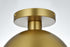 Elegant Lighting Eclipse 10 inch Flush Mount Clear Shade in Chrome in Satin Gold and Clear Finish Model: LD6063SG