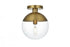 Elegant Lighting Eclipse 10 inch Flush Mount Clear Shade in Chrome in Satin Gold and Clear Finish Model: LD6063SG