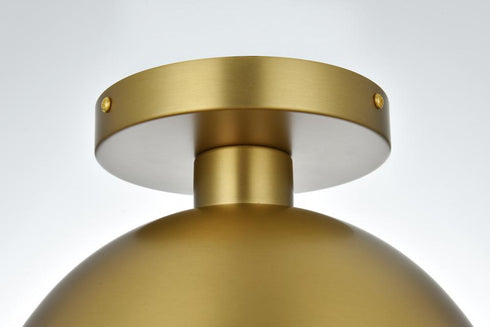 Elegant Lighting Eclipse 10 inch Flush Mount Frosted White Shade in Satin Gold in Satin Gold and Frosted White Finish Model: LD6062SG