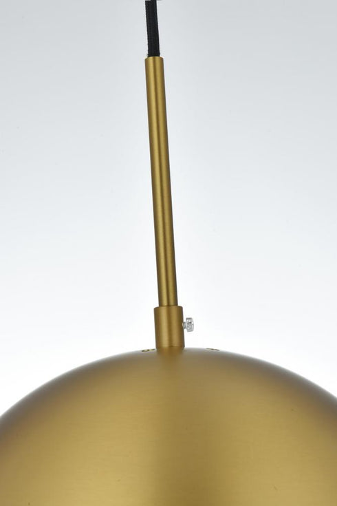 Elegant Lighting Eclipse 10 inch Pendant Clear Shade in Chrome in Satin Gold and Clear Finish Model: LD6033SG