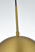 Elegant Lighting Eclipse 10 inch Pendant Clear Shade in Chrome in Satin Gold and Clear Finish Model: LD6033SG