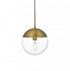 Elegant Lighting Eclipse 10 inch Pendant Clear Shade in Chrome in Satin Gold and Clear Finish Model: LD6033SG