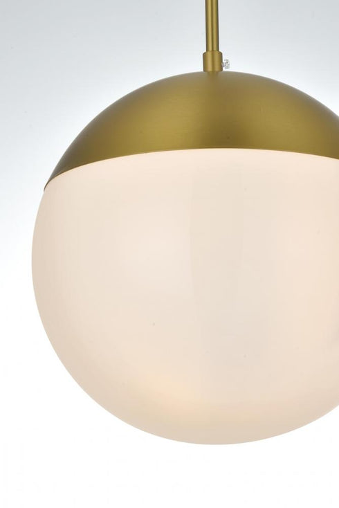 Elegant Lighting Eclipse 10 inch Pendant Frosted White Shade in Satin Gold in Satin Gold and Frosted White Finish Model: LD6032SG