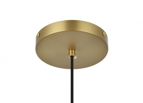 Elegant Lighting Eclipse 10 inch Pendant Frosted White Shade in Satin Gold in Satin Gold and Frosted White Finish Model: LD6032SG