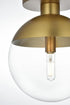 Elegant Lighting Eclipse 12 inch Flush Mount Clear Shade in Chrome in Satin Gold and Clear Finish Model: LD6057SG