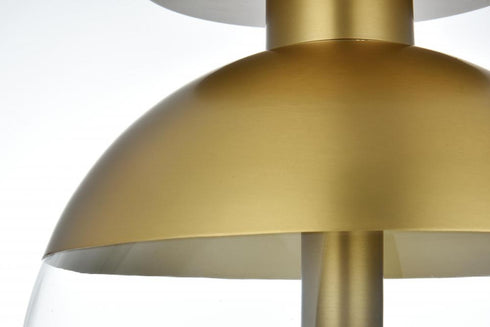 Elegant Lighting Eclipse 12 inch Flush Mount Clear Shade in Chrome in Satin Gold and Clear Finish Model: LD6057SG