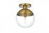 Elegant Lighting Eclipse 12 inch Flush Mount Clear Shade in Chrome in Satin Gold and Clear Finish Model: LD6057SG