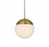 Elegant Lighting Eclipse 12 inch Pendant Frosted White Shade in Satin Gold in Satin Gold and Frosted White Finish Model: LD6038SG