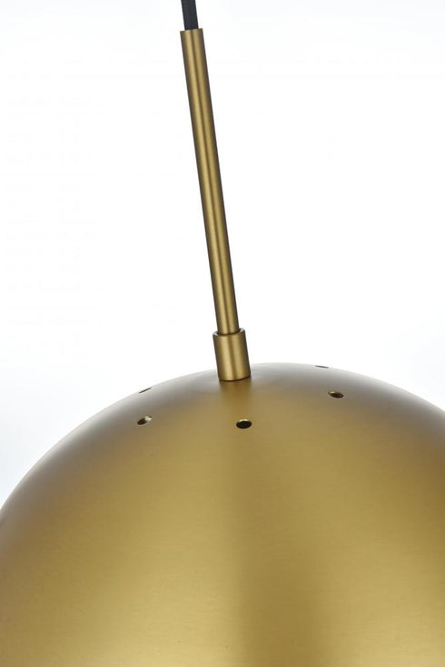 Elegant Lighting Eclipse 12 inch Pendant Frosted White Shade in Satin Gold in Satin Gold and Frosted White Finish Model: LD6038SG