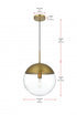 Elegant Lighting Eclipse 14 inch Pendant Clear Shade in Chrome in Satin Gold and Clear Finish Model: LD6045SG