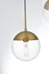 Elegant Lighting Eclipse 18 inch Pendant Clear Shade in Chrome in Satin Gold and Clear Finish Model: LD6069SG