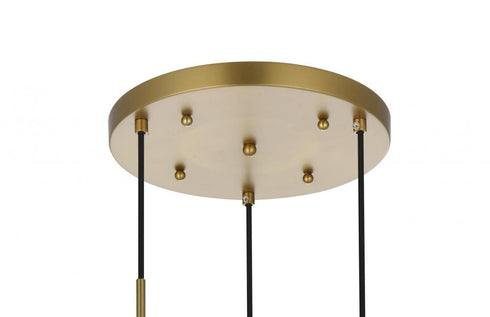 Elegant Lighting Eclipse 18 inch Pendant Clear Shade in Chrome in Satin Gold and Clear Finish Model: LD6069SG
