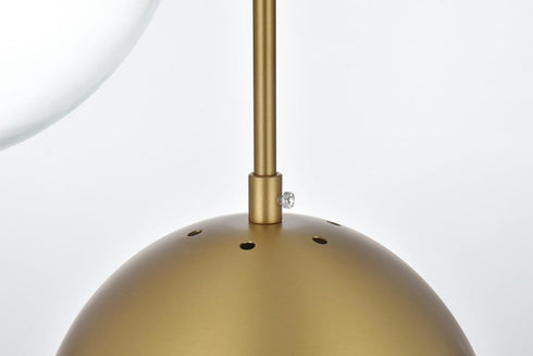 Elegant Lighting Eclipse 18 inch Pendant Clear Shade in Chrome in Satin Gold and Clear Finish Model: LD6075SG