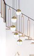 Elegant Lighting Eclipse 18 inch Pendant Clear Shade in Chrome in Satin Gold and Clear Finish Model: LD6075SG