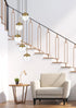 Elegant Lighting Eclipse 18 inch Pendant Clear Shade in Chrome in Satin Gold and Clear Finish Model: LD6075SG