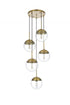 Elegant Lighting Eclipse 18 inch Pendant Clear Shade in Chrome in Satin Gold and Clear Finish Model: LD6075SG