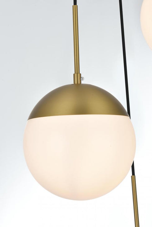 Elegant Lighting Eclipse 18 inch Pendant Frosted White Shade in Satin Gold in Satin Gold and Frosted White Finish Model: LD6068SG