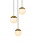 Elegant Lighting Eclipse 18 inch Pendant Frosted White Shade in Satin Gold in Satin Gold and Frosted White Finish Model: LD6068SG