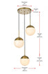 Elegant Lighting Eclipse 18 inch Pendant Frosted White Shade in Satin Gold in Satin Gold and Frosted White Finish Model: LD6068SG