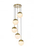 Elegant Lighting Eclipse 18 inch Pendant Frosted White Shade in Satin Gold in Satin Gold and Frosted White Finish Model: LD6074SG