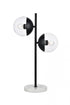 Elegant Lighting Eclipse 2 Lights Black Table Lamp With Frosted White Glass in Black and Frosted White Finish Model: LD6152BK