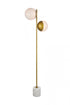 Elegant Lighting Eclipse 2 Lights Brass Floor Lamp With Frosted White Glass in Brass and Frosted White Finish Model: LD6114BR
